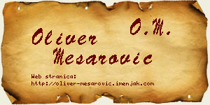 Oliver Mesarović vizit kartica